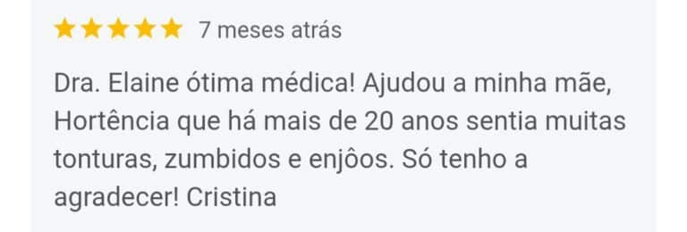 1 avaliação do google dra elaine miwa watanabe