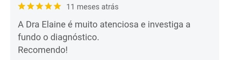 4 avaliação do google de dra elaine atenciosa
